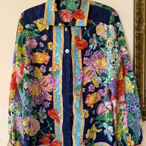 80’s - 90’s Vintage Floral Button-Up Blouse